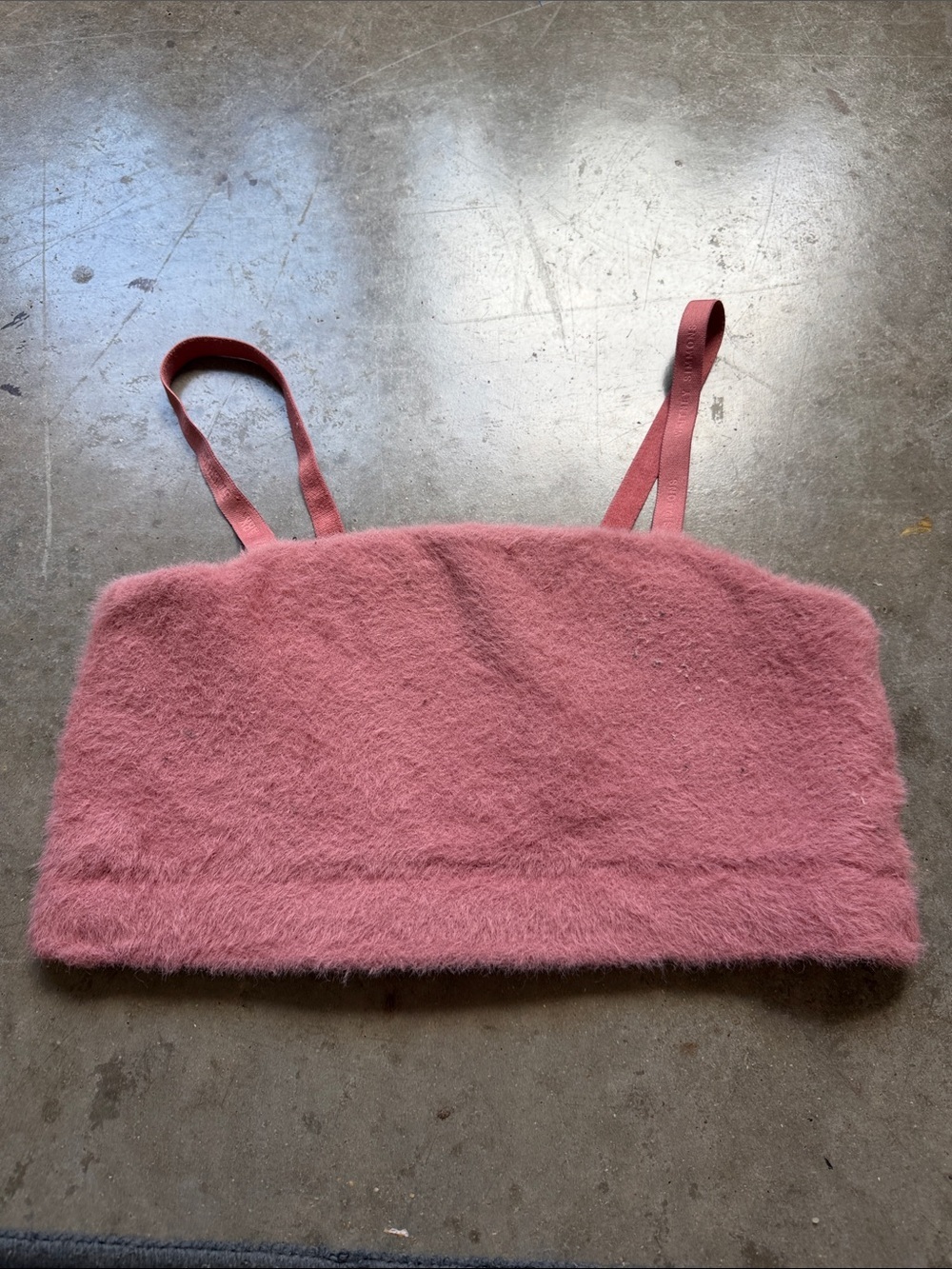 Gym shark Whitney Simmons fuzzy pink cropped tank size medium